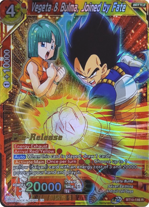 Vegeta & Bulma, Joined by Fate (BT10-146) [Rise of the Unison Warrior Prerelease Promos] | Odin's Place