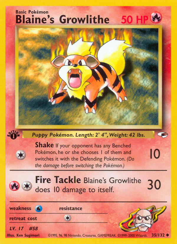 Blaine's Growlithe (35/132) [Gym Heroes 1st Edition] | Odin's Place