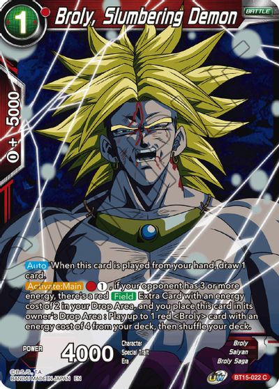 Broly, Slumbering Demon (BT15-022) [Saiyan Showdown] | Odin's Place