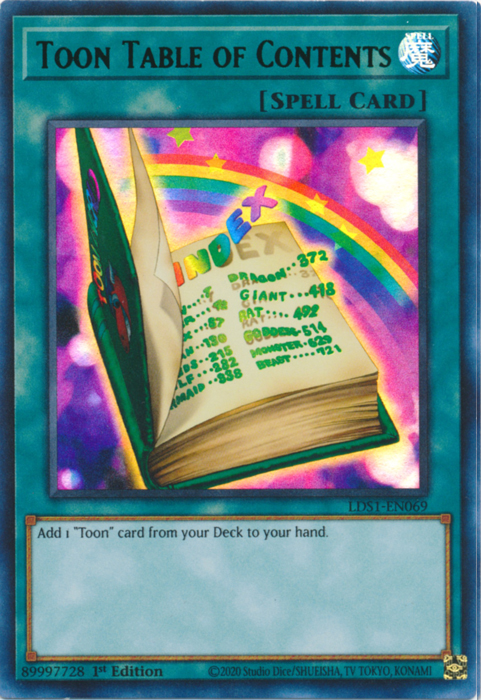 Toon Table of Contents (Green) [LDS1-EN069] Ultra Rare | Odin's Place