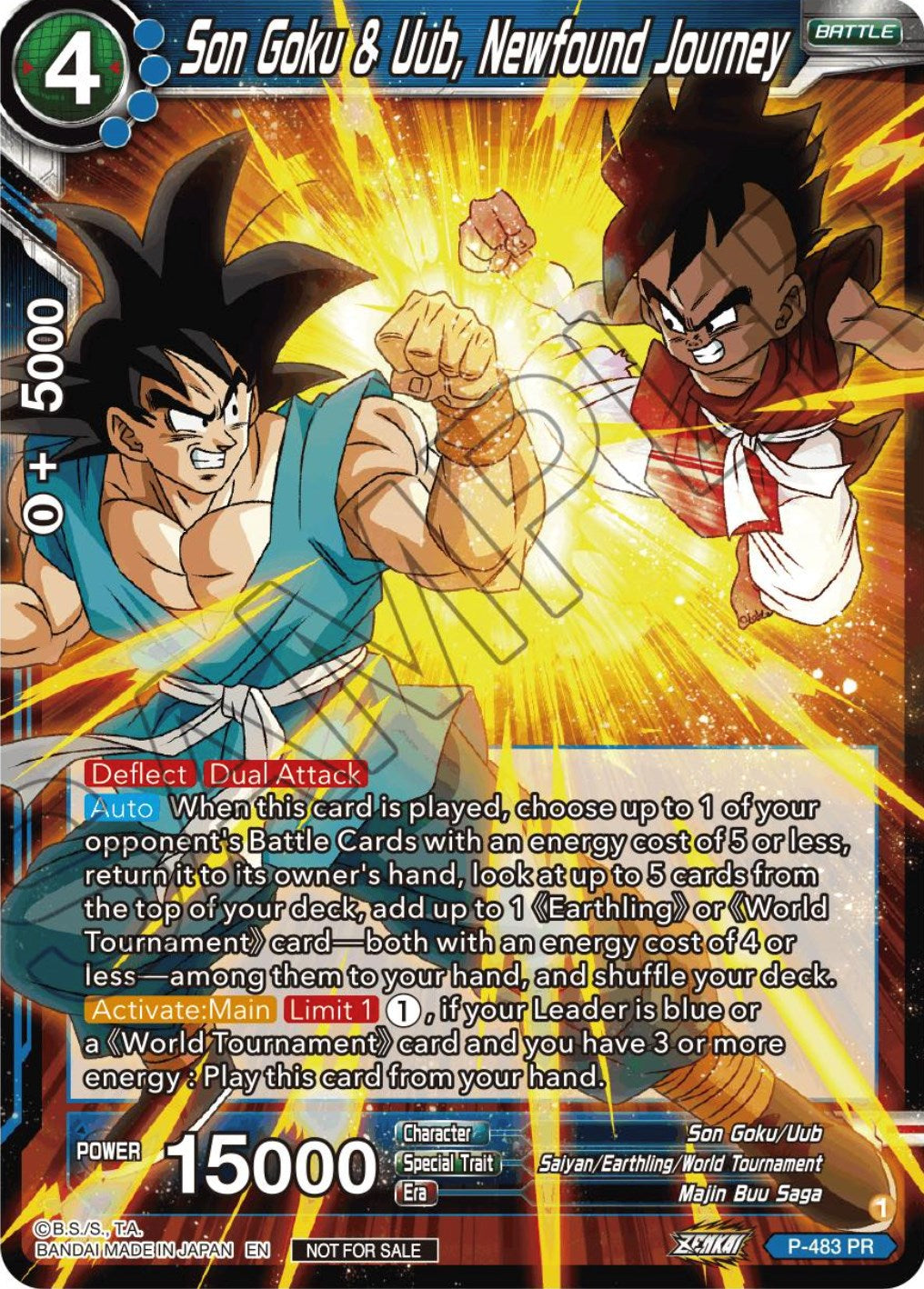 Son Goku & Uub, Newfound Journey (Zenkai Series Tournament Pack Vol.3) (P-483) [Tournament Promotion Cards] | Odin's Place