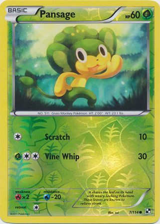 Pansage (7/114) (Energy Holo) [Black & White: Base Set] | Odin's Place