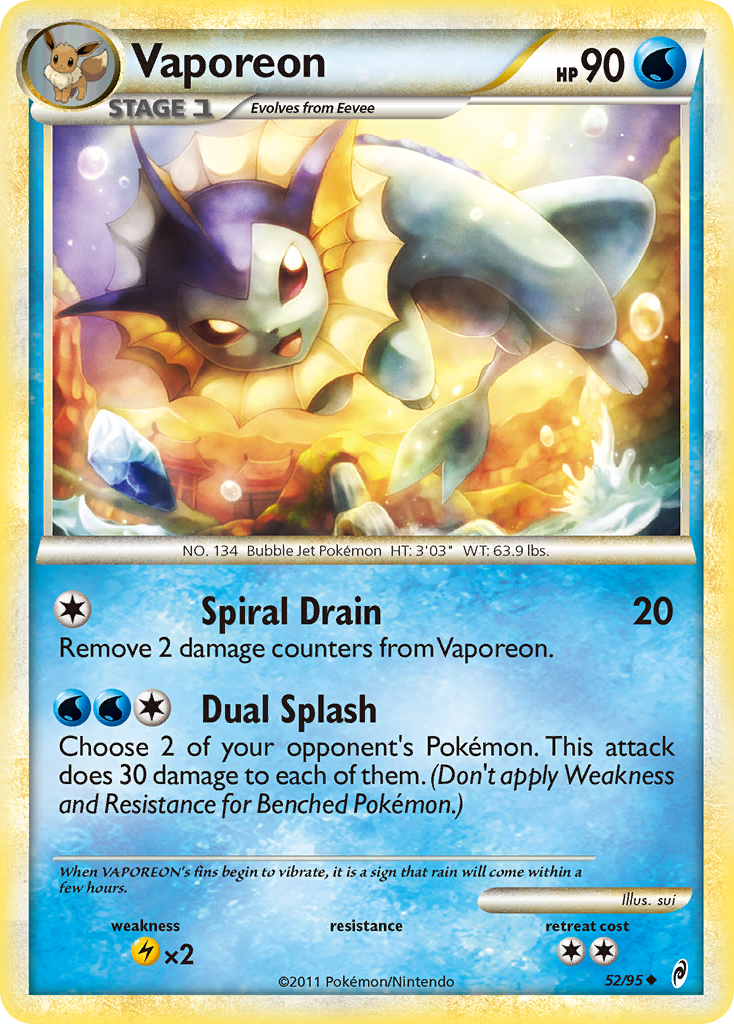 Vaporeon (52/95) [HeartGold & SoulSilver: Call of Legends] | Odin's Place