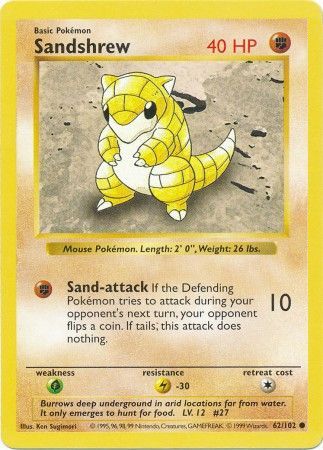 Sandshrew (62/102) [Base Set Shadowless Unlimited] | Odin's Place