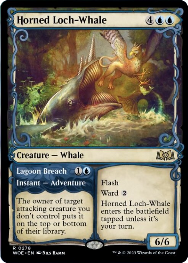 Horned Loch-Whale // Lagoon Breach (Showcase) [Wilds of Eldraine] | Odin's Place