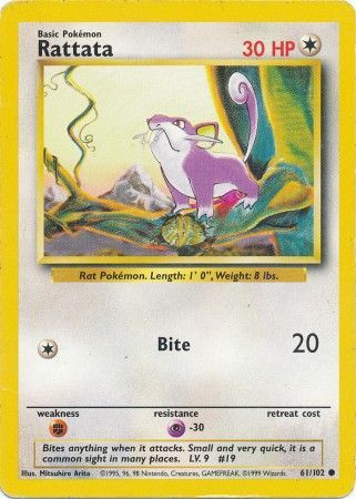 Rattata (61/102) [Base Set Unlimited] | Odin's Place