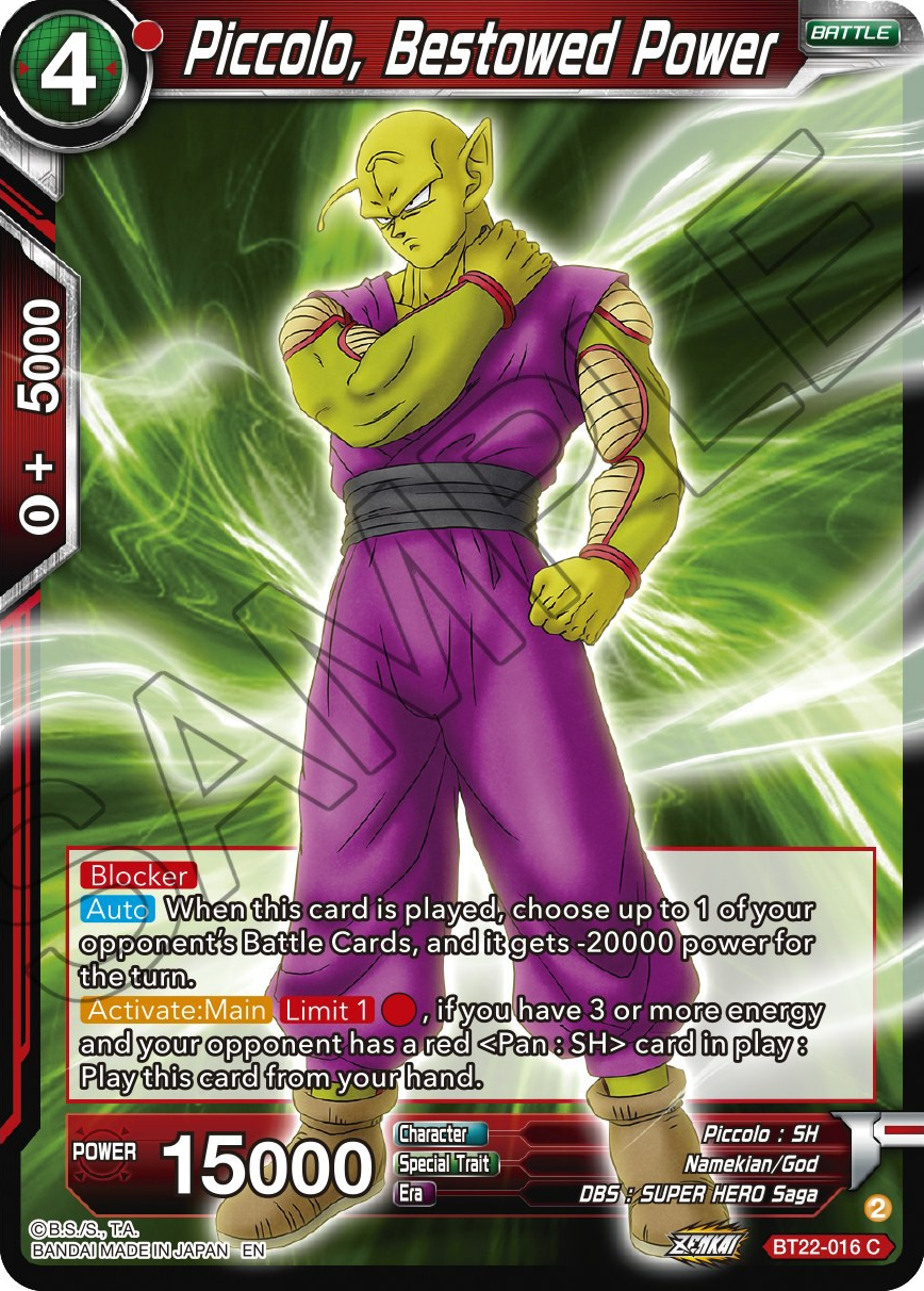 Piccolo, Bestowed Power (BT22-016) [Critical Blow] | Odin's Place