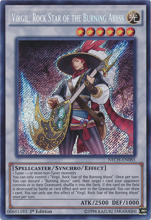 Virgil, Rock Star of the Burning Abyss [NECH-EN085] Secret Rare | Odin's Place
