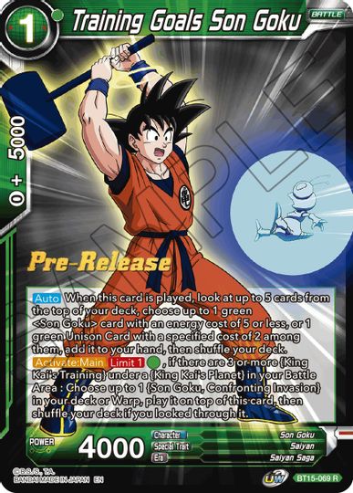 Training Goals Son Goku (BT15-069) [Saiyan Showdown Prerelease Promos] | Odin's Place