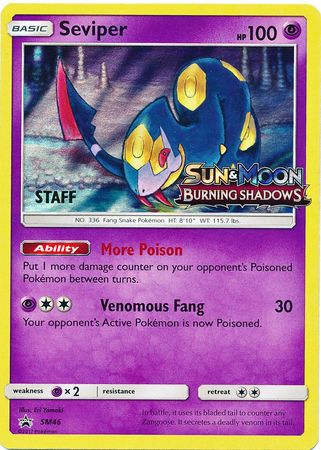Seviper (SM46) (Staff Prerelease Promo) [Sun & Moon: Black Star Promos] | Odin's Place