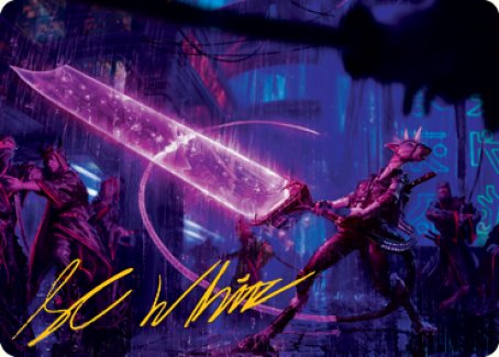 Enormous Energy Blade Art Card (Gold-Stamped Signature) [Kamigawa: Neon Dynasty Art Series] | Odin's Place