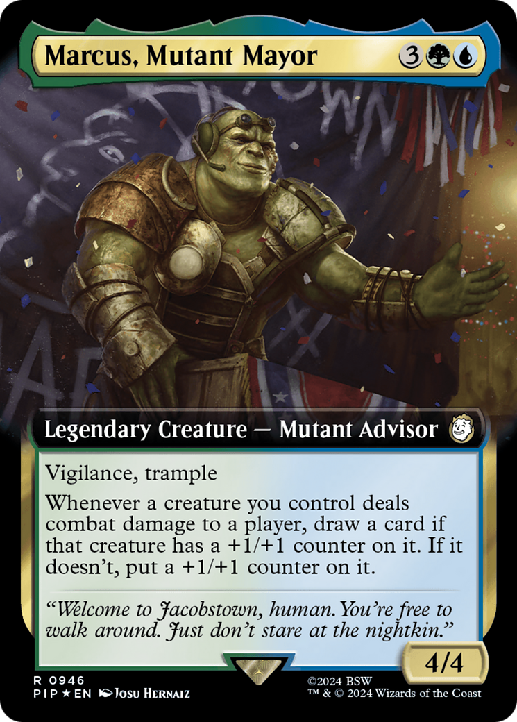 Marcus, Mutant Mayor (Extended Art) (Surge Foil) [Fallout] | Odin's Place