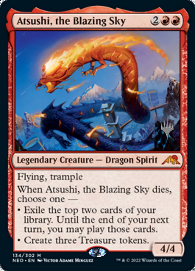 Atsushi, the Blazing Sky (Promo Pack) [Kamigawa: Neon Dynasty Promos] | Odin's Place