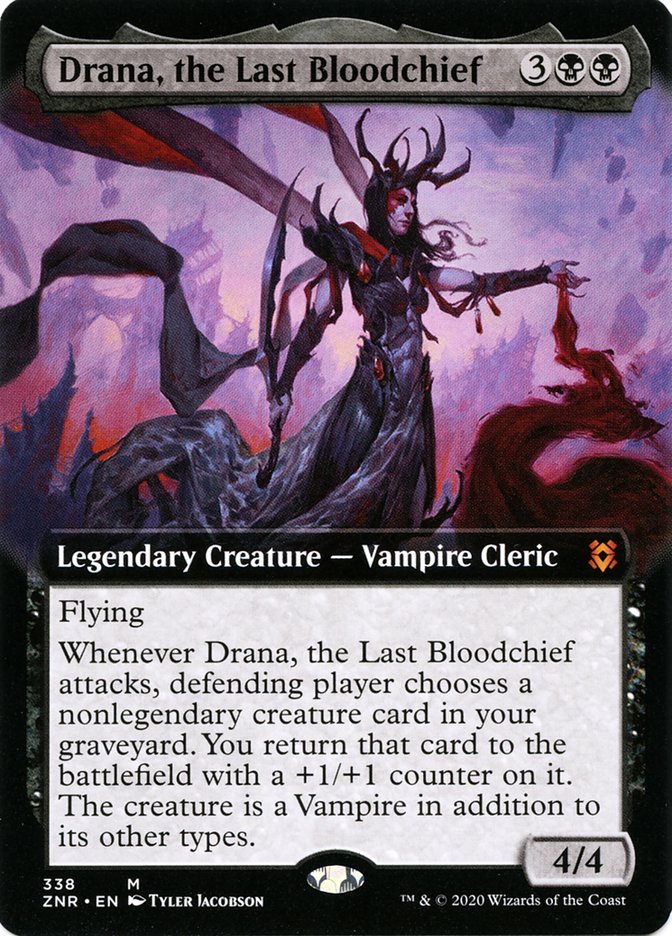 Drana, the Last Bloodchief (Extended Art) [Zendikar Rising] | Odin's Place