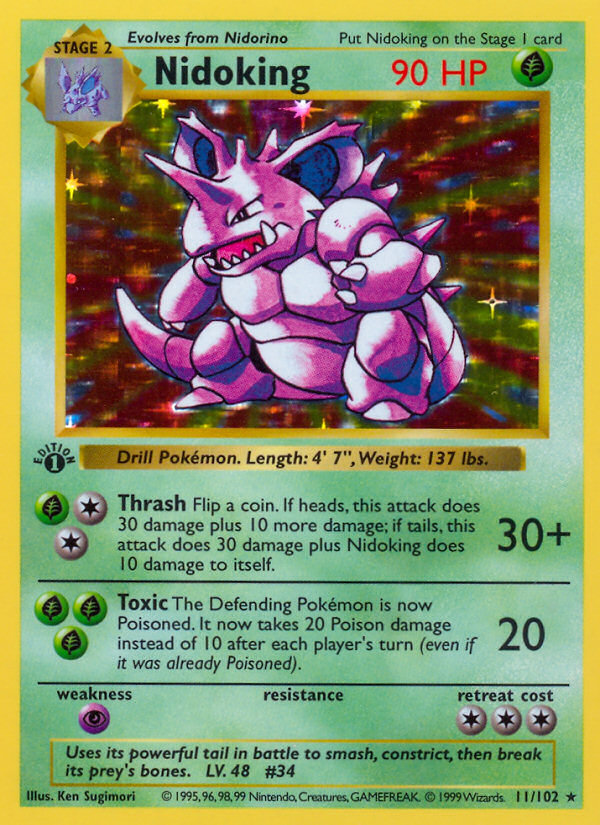 Nidoking (11/102) (Shadowless) [Base Set 1st Edition] | Odin's Place