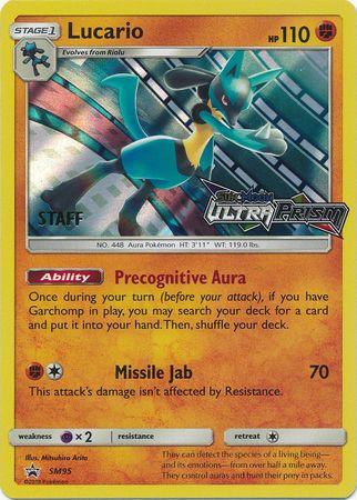 Lucario (SM95) (Staff Prerelease Promo) [Sun & Moon: Black Star Promos] | Odin's Place