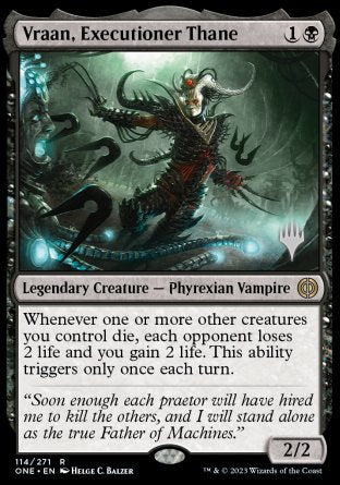Vraan, Executioner Thane (Promo Pack) [Phyrexia: All Will Be One Promos] | Odin's Place