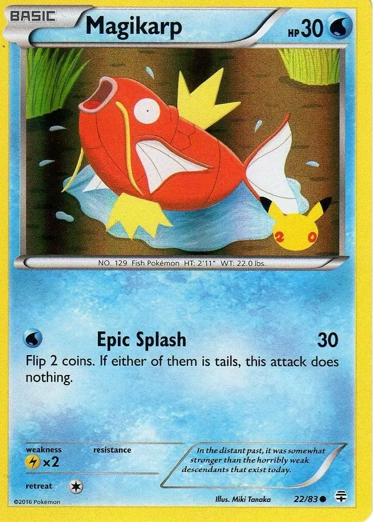Magikarp (22/83) (20th Anniversary Stamp) [XY: Generations] | Odin's Place