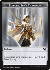 Warrior // Elspeth, Sun's Champion Emblem Double-Sided Token [March of the Machine Commander Tokens] | Odin's Place