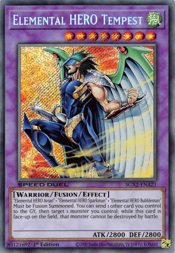 Elemental HERO Tempest [SGX2-ENA21] Secret Rare | Odin's Place