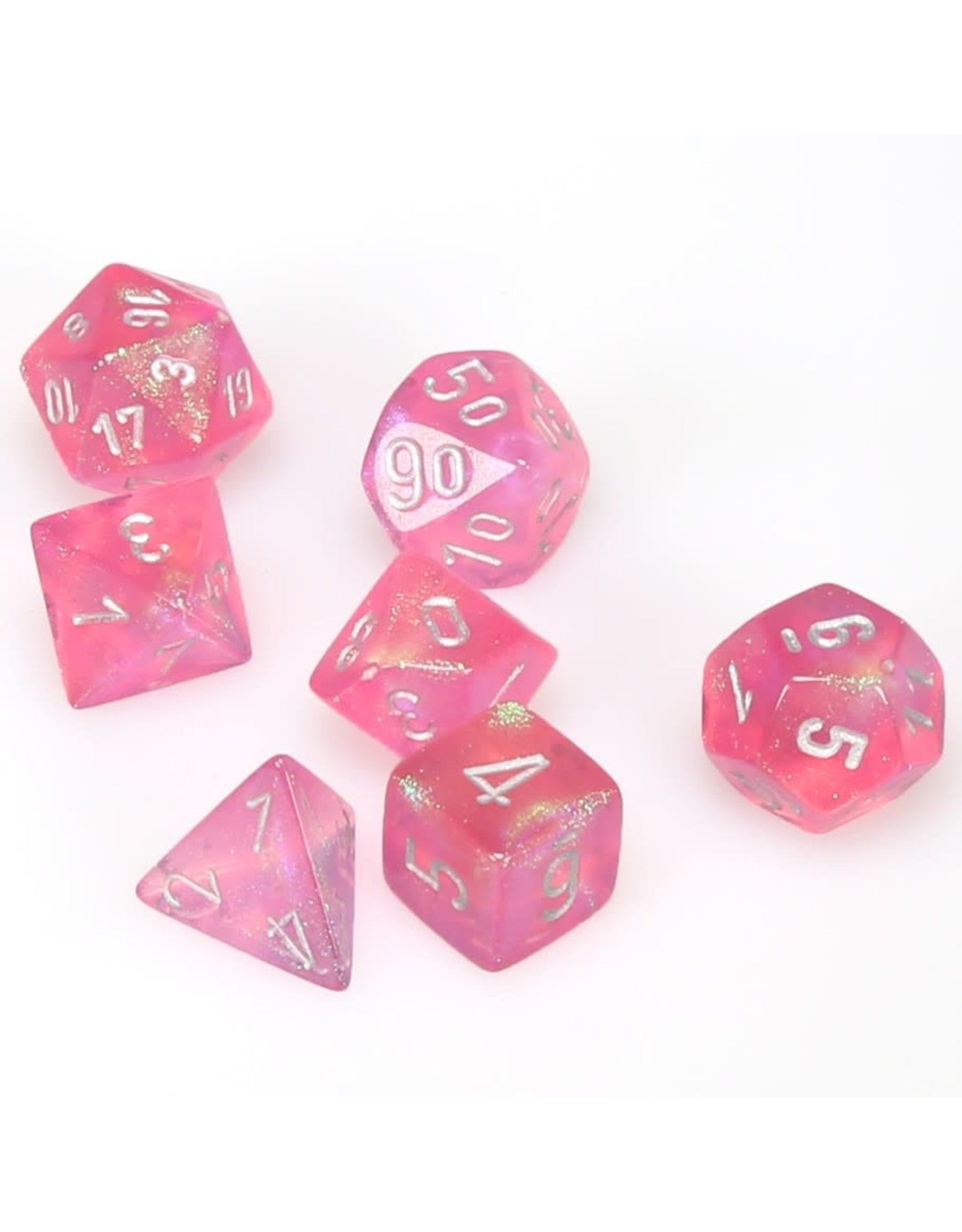 Chessex Borealis Pink with Silver P7 Set | Odin's Place