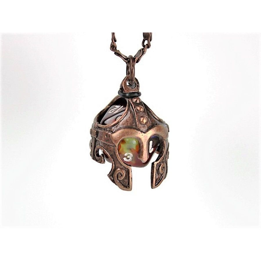 Chessex DICE HOLDER JEWELRY: HELMET PENDANT D20 - OLD COPPER FINISH | Odin's Place