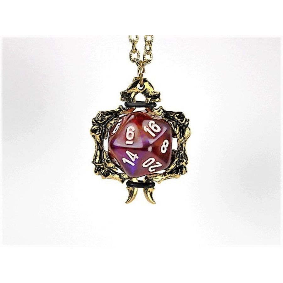 Chessex DICE HOLDER JEWELRY: BONES PENDANT D20 - GOLD FINISH | Odin's Place
