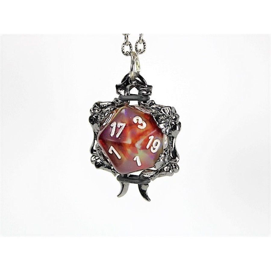 Chessex DICE HOLDER JEWELRY: BONES PENDANT D20 - GUNMETAL GREY FINISH | Odin's Place