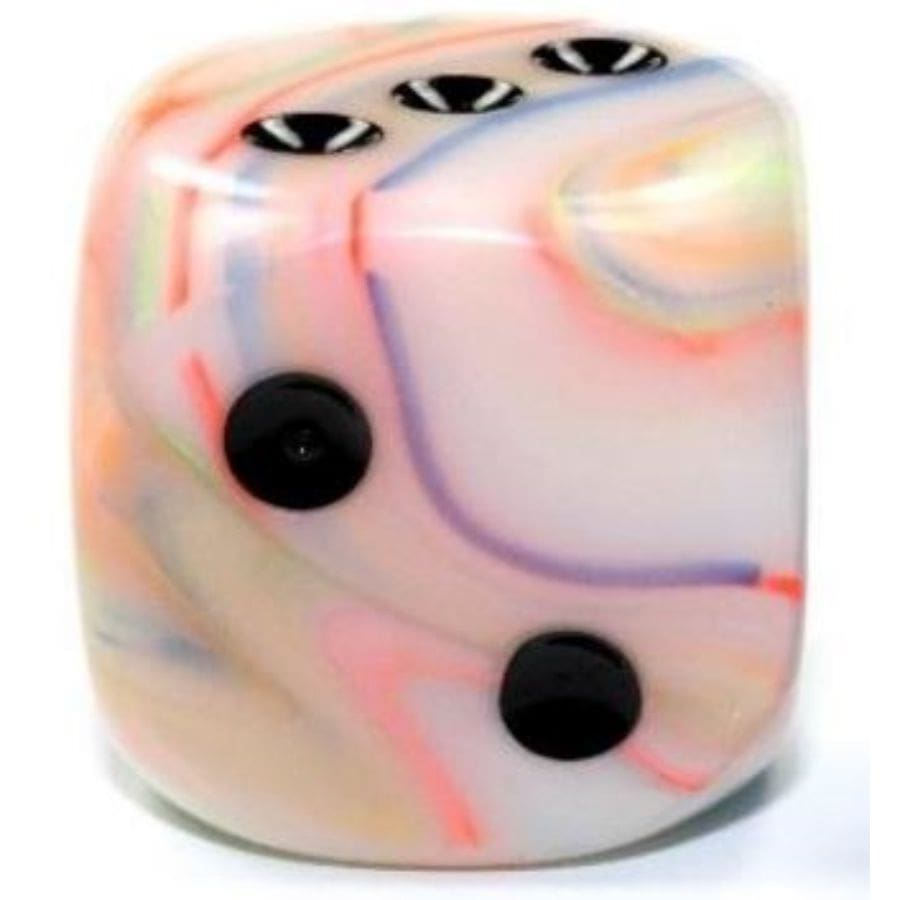 Chessex Opaque: D6 30mm Festive Circus/Black | Odin's Place