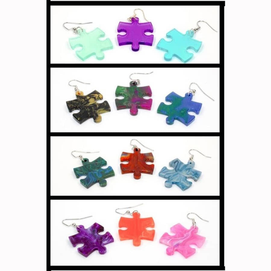 Chessex Puzzle Piece Earrings (Assorted Colors) | Odin's Place