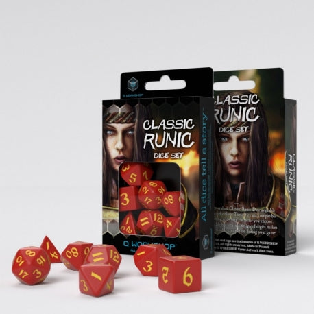 Q Workshop Runic Red and Yellow Poly 7 Set | Odin's Place