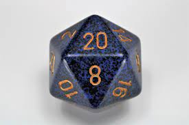 Chessex d20 34mm Golden Cobalt | Odin's Place