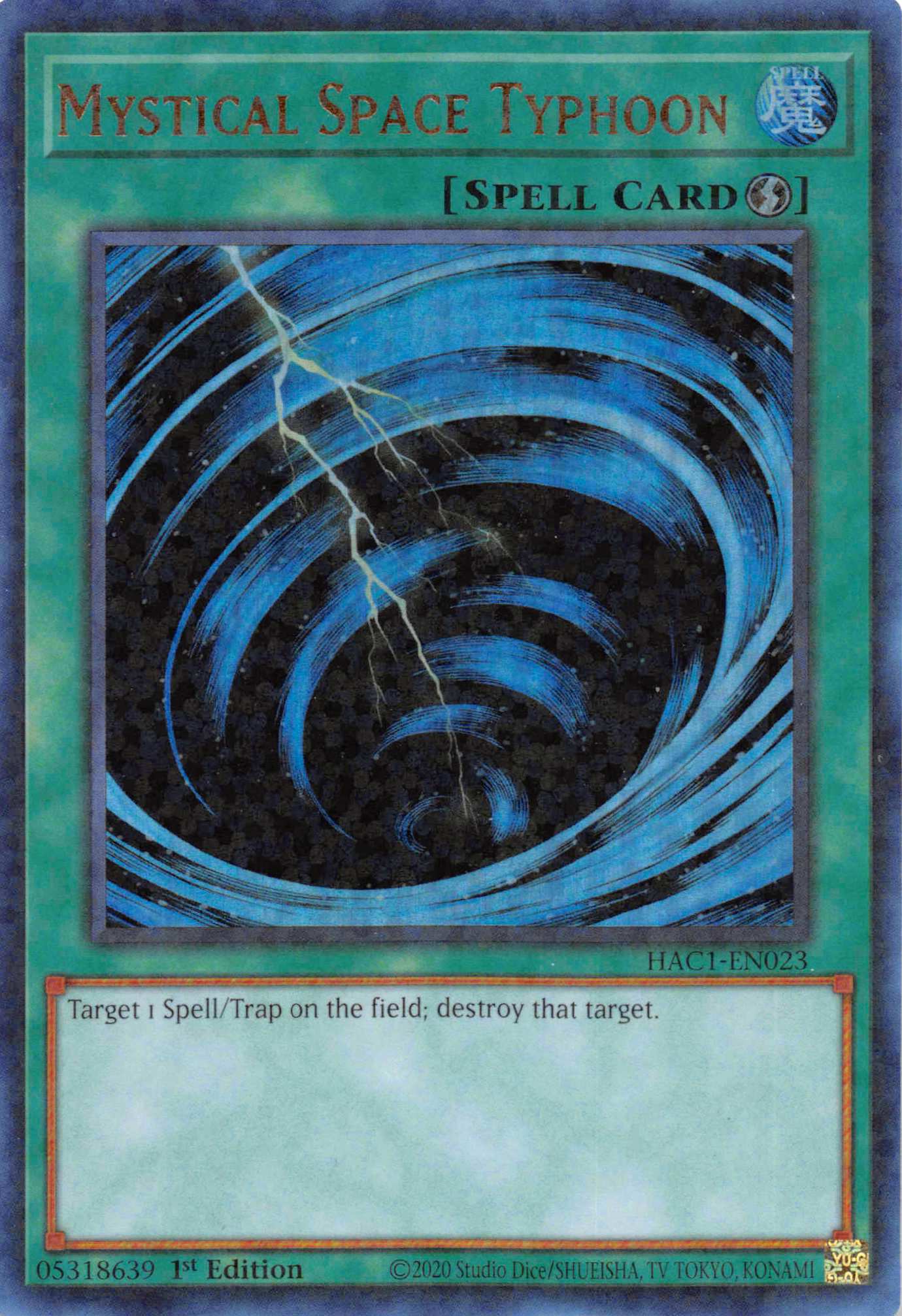 Mystical Space Typhoon (Duel Terminal) [HAC1-EN023] Parallel Rare | Odin's Place
