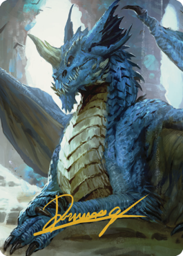 Young Blue Dragon Art Card (Gold-Stamped Signature) [Commander Legends: Battle for Baldur's Gate Art Series] | Odin's Place