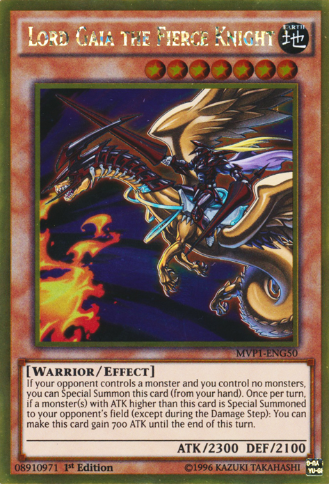Lord Gaia the Fierce Knight [MVP1-ENG50] Gold Rare | Odin's Place