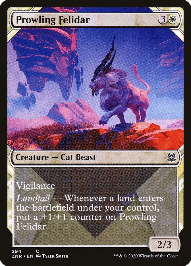 Prowling Felidar (Showcase) [Zendikar Rising] | Odin's Place