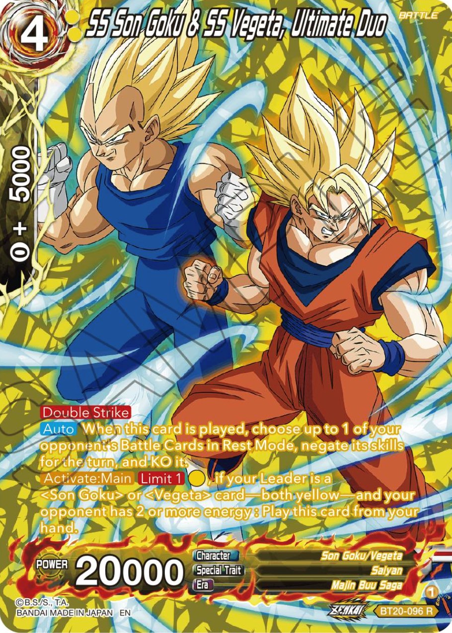 SS Son Goku & SS Vegeta, Ultimate Duo (Silver Foil) (BT20-096) [Power Absorbed] | Odin's Place