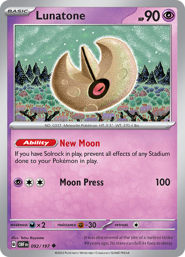 Lunatone (092/197) [Scarlet & Violet: Obsidian Flames] | Odin's Place