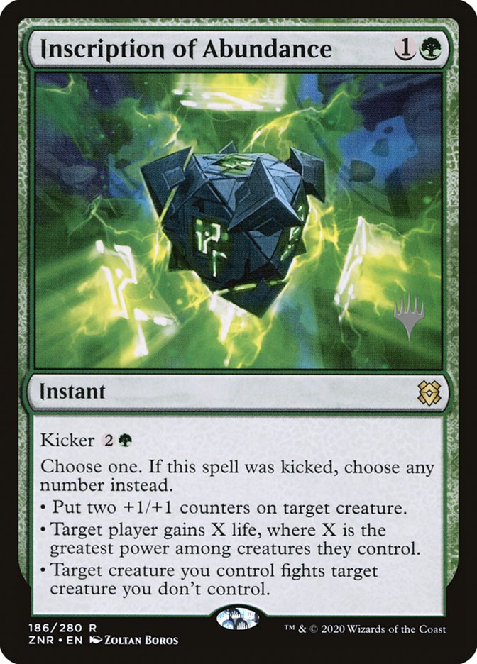 Inscription of Abundance (Promo Pack) [Zendikar Rising Promos] | Odin's Place
