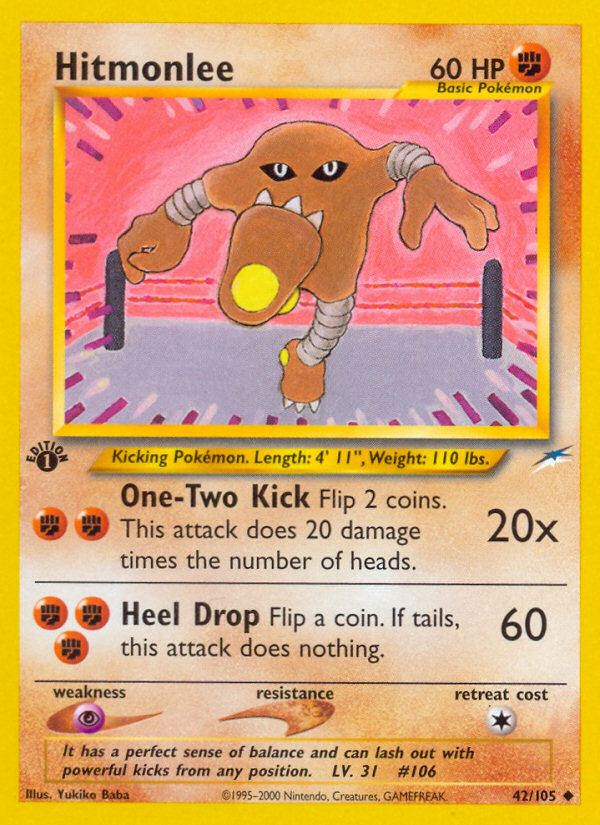 Hitmonlee (42/105) [Neo Destiny 1st Edition] | Odin's Place