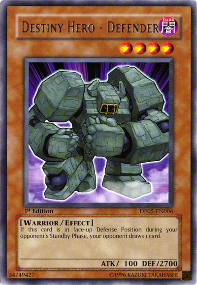 Destiny Hero - Defender [DP05-EN006] Rare | Odin's Place