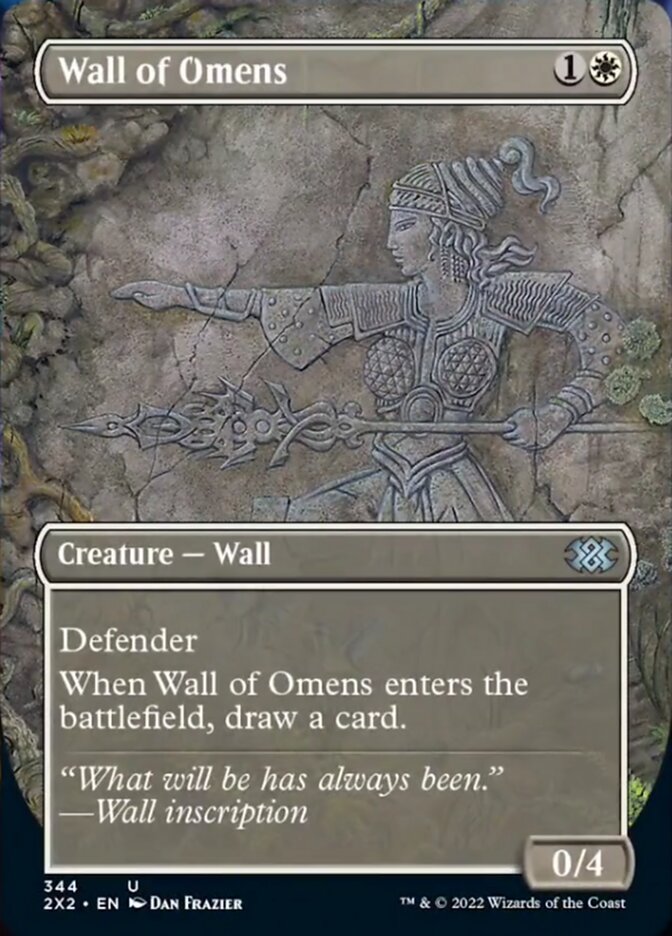 Wall of Omens (Borderless Alternate Art) [Double Masters 2022] | Odin's Place