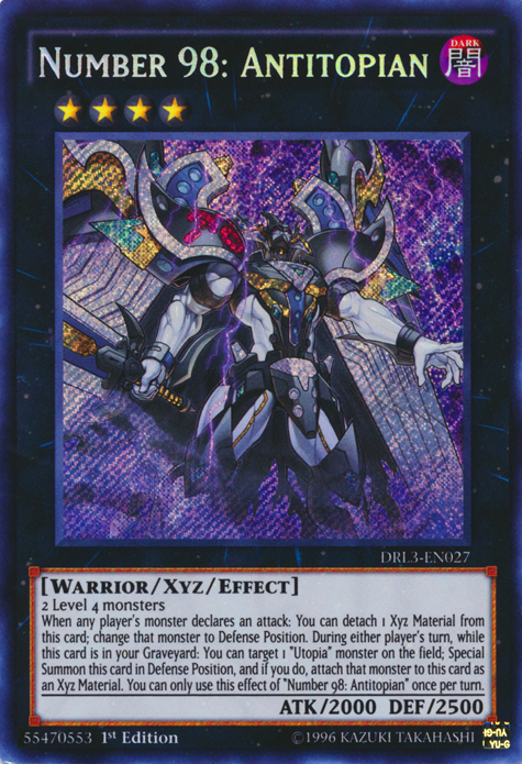 Number 98: Antitopian [DRL3-EN027] Secret Rare | Odin's Place