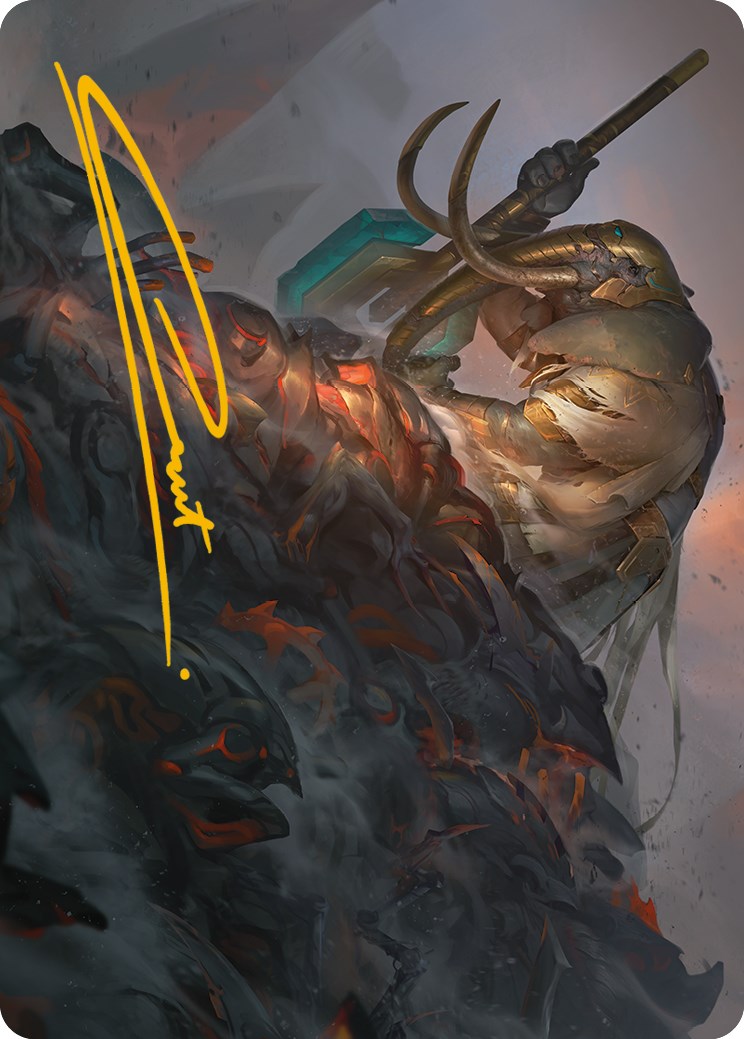 Against All Odds Art Card (Gold-Stamped Signature) [Phyrexia: All Will Be One Art Series] | Odin's Place