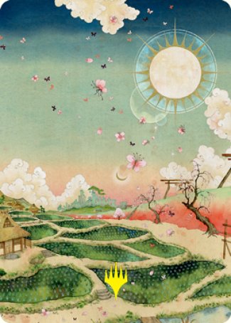 Plains 1 Art Card (Gold-Stamped Signature) [Kamigawa: Neon Dynasty Art Series] | Odin's Place