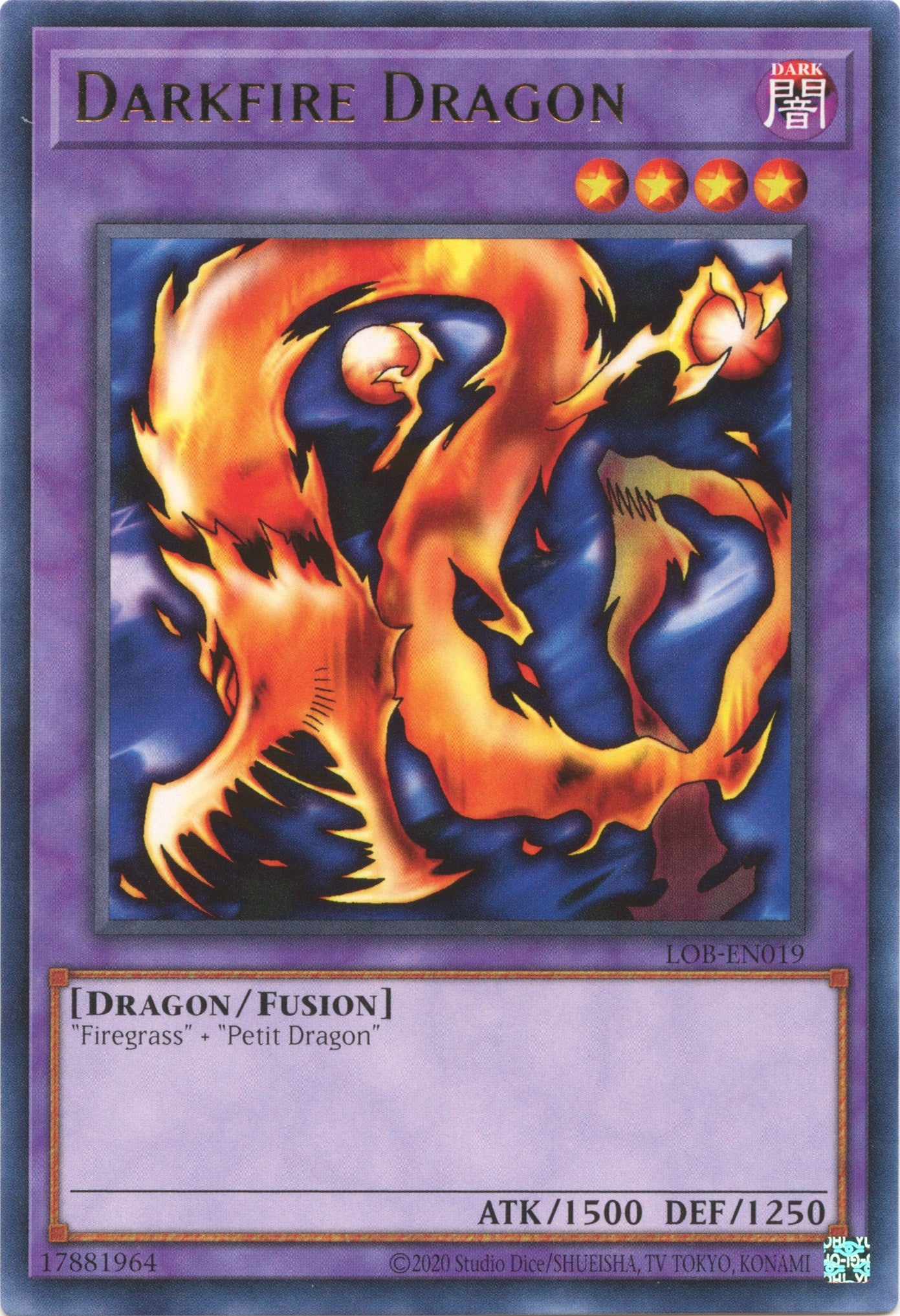 Darkfire Dragon (25th Anniversary) [LOB-EN019] Rare | Odin's Place