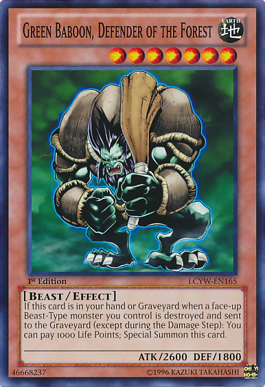 Green Baboon, Defender of the Forest [LCYW-EN165] Common | Odin's Place