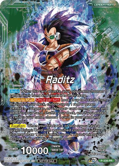 Raditz // Raditz, Brotherly Revival (Gold Stamped) (P-338) [Saiyan Showdown Prerelease Promos] | Odin's Place