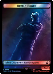 Human Rogue // Dinosaur Double-Sided Token (Surge Foil) [Doctor Who Tokens] | Odin's Place