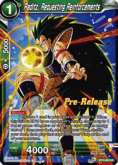 Raditz, Requesting Reinforcements (BT15-065) [Saiyan Showdown Prerelease Promos] | Odin's Place